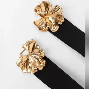 Zara | Accessories | Zara Gold Flowers Stretch Belt | Poshmark display picture 2